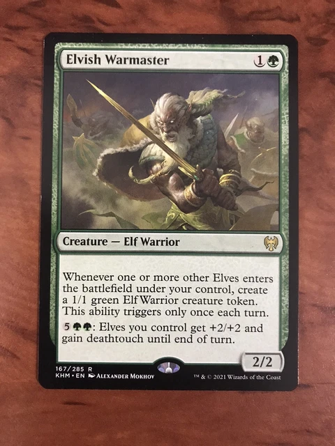 Elvish Warmaster 1x FOIL KHM MTG Kaldheim Rare MINT green Elvish Warmaster 1x FOIL KHM MTG Kaldheim Rare MINT green