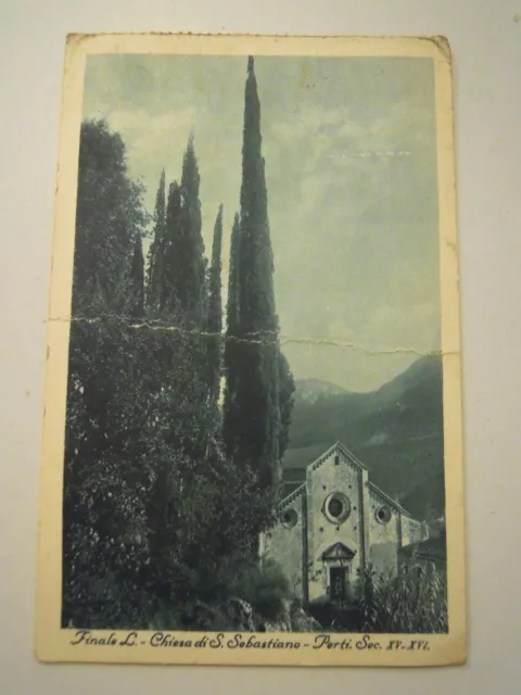 Cartolina Di Finale Ligure Chiesa Di San Sebastiano Perti - 1931 -