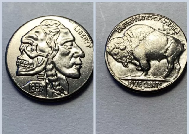 1937 D Hobo Nickel Double Headed Coin Token Gift Engraved Free Shipping