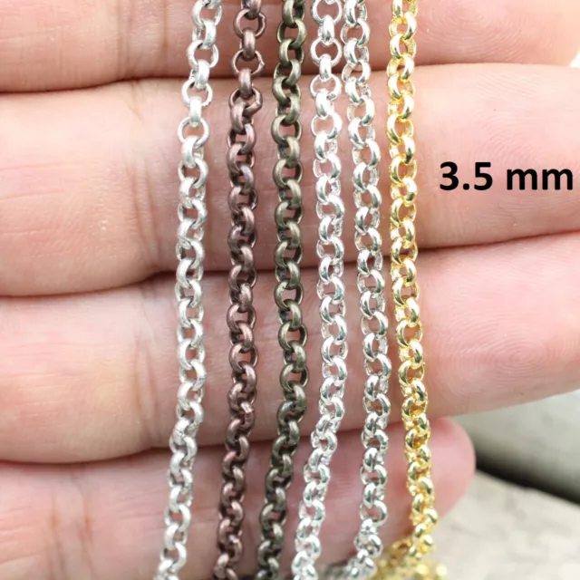 1m cadena de jaseron 3,5 mm cadena de joyas cadena de eslabones accesorios de joyería joyería propia m