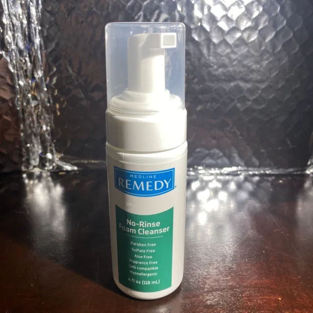 Medline Remedy UNSCENTED No-Rinse Foaming Body Wash Cleanser 4 oz Pump Bottle