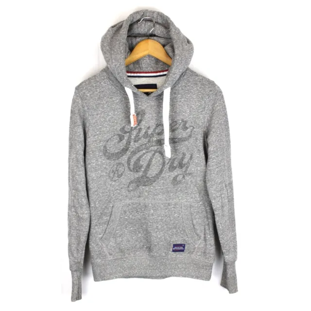 Homme Superdry Sweat À Capuche S Gris Poches Cordon De Serrage En Coton Me6563