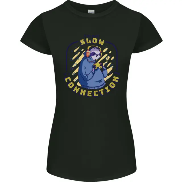 Sloth Im Not Slow Funny Gaming Gamer Womens Petite Cut T-Shirt