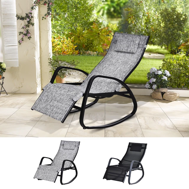 GARDEN ROCKING SUN Lounger Zero Gravity Rocker Patio Adjustable