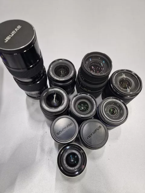 Lot of 10 Zoom Lens Various Models 75-205mm/14-45mm/70-300mm/18-135mm For Parts