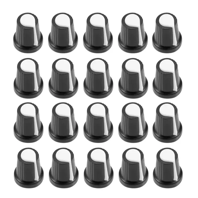 20Pcs 6mm Insert Shaft 15.x17mm Plastic Potentiometer Rotary Knob Pots