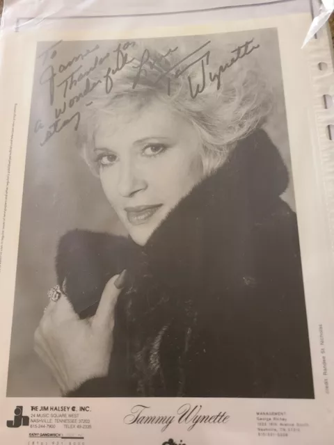 Tammy Wynette Signé & Inscrit 8 x 10 Publicité Photo Avec COA