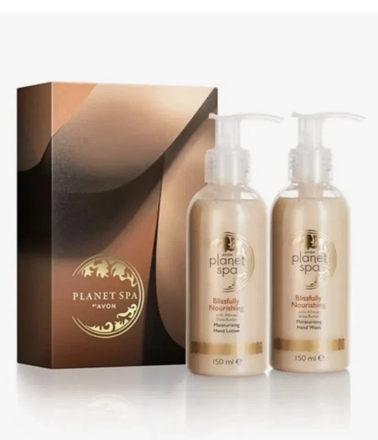 Dúo de lavado a mano y crema Avon Planet Spa con manteca de karité nuevo en caja
