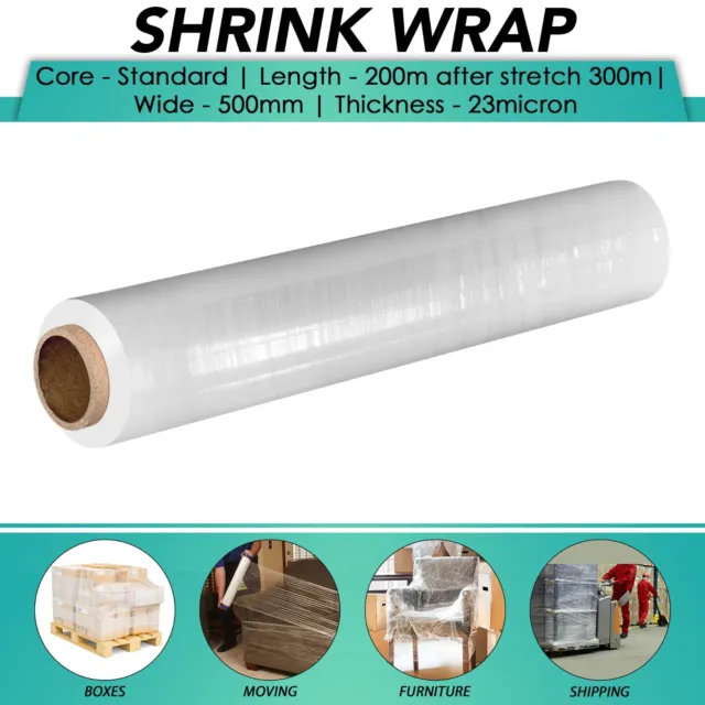Pallet Stretch Shrink Wrap Parcel Packing Cling Film Strong Rolls Core Extended