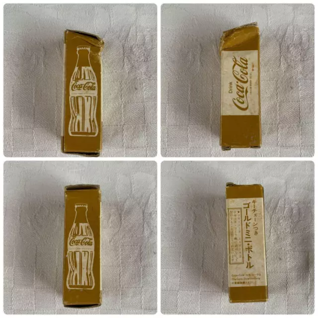 Coca-Cola Gold Mini Bottle With Key Chain Showa Retro Vintage 6D 3