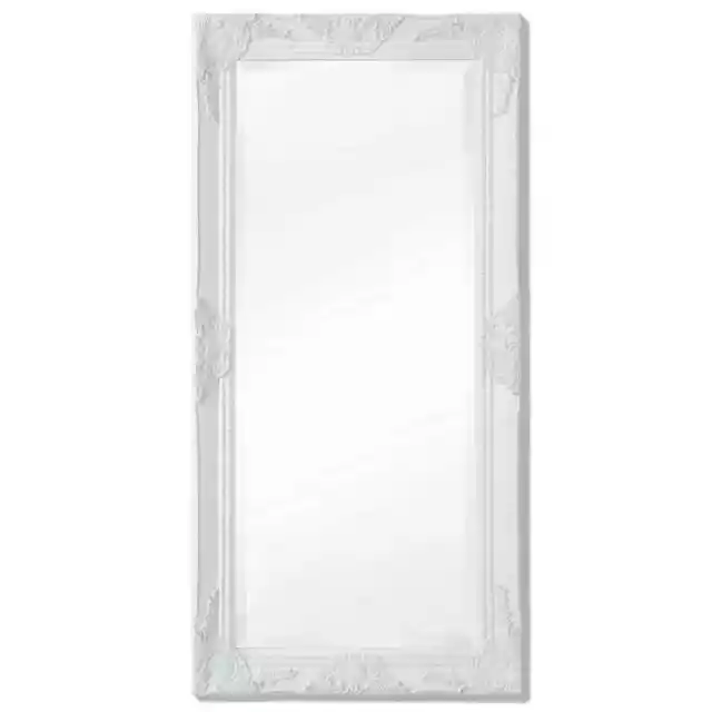 vidaXL Home Office Wall Mirror Baroque Style 100x50 cm White