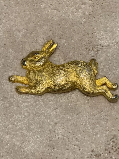 Vintage 1995 Doreen Ryan Rabbit Bunny Belt Buckle Gold