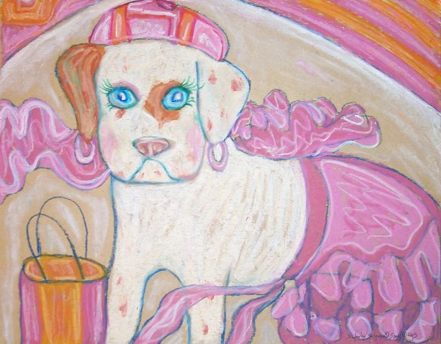 AMERICAN BULLDOG Supermodel Dog Art Print 8 x 10 Signed by Artist KSams
