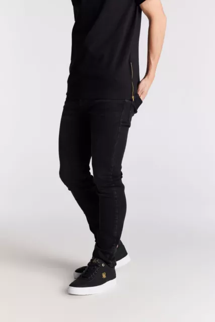 SikSilk Boys Washed Black Distressed Slim Denim 13-14 Years