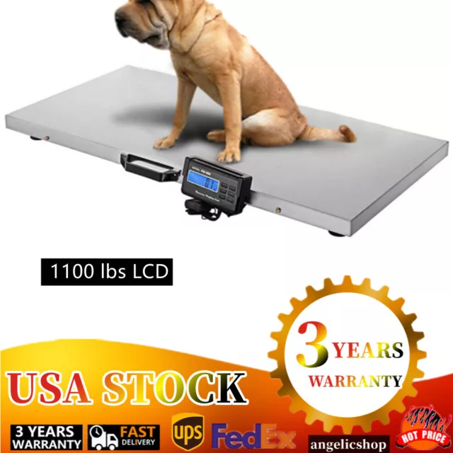 1100LBS Digital Livestock Vet Scale Animal Scale Hog Pet Dog Scale Stainless