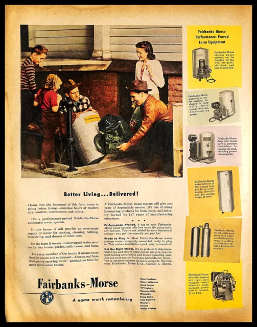 1947 Fairbanks-Morse Automatic Water System Vintage PRINT AD Appliances Family