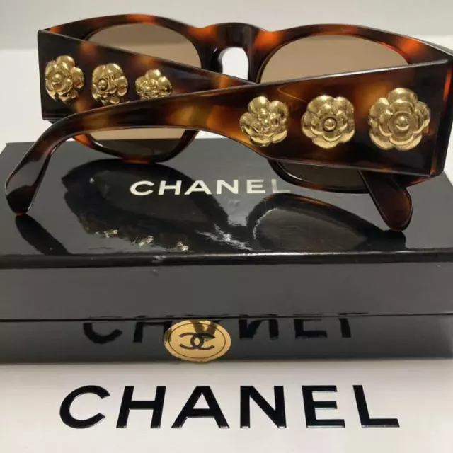 Vintage Chanel Sunglasses 4024 Sapphire Blue Silver Frames VERY RARE!