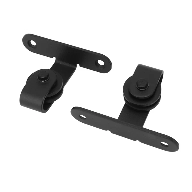 Mini Black Sliding Barn Door Hardware Roller Set Barn Door Lift Rail ZU