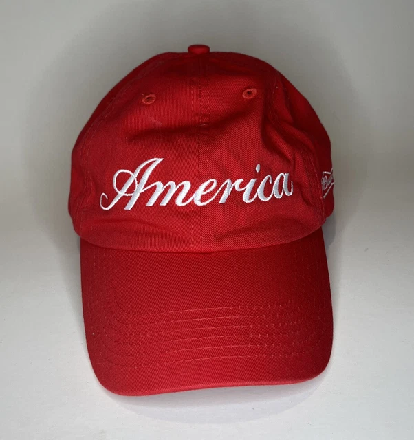 Red Budweiser America Ball Cap 100% Cotton One Size Fits Most