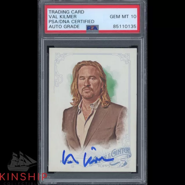 Val Kilmer signed Topps Allen & Ginter Trading Card PSA DNA Slab Auto 10 C2344