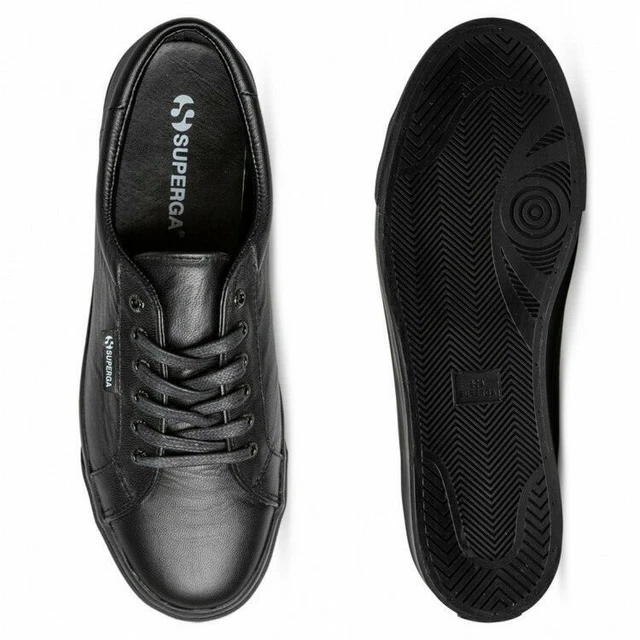 SUPERGA 2804 BLACK Leather Nappau Sneakers sz 10 men 11.5 women nwt 39.99 PicClick