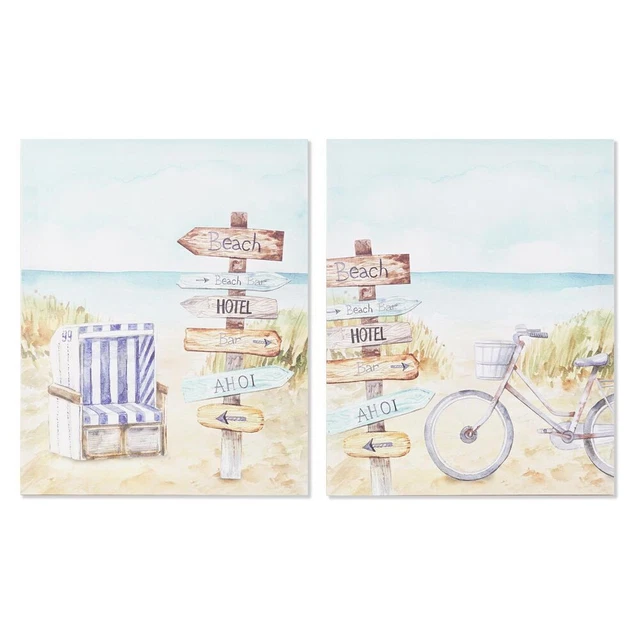 Cadre DKD Home Decor Plage méditerranéen (40 x 1,8 x 50 cm) (2 Unités) (12 Unité