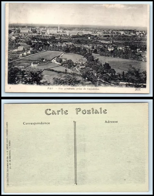 FRANCE Postcard - Pau, Vue generale, prise de Guindalos BB