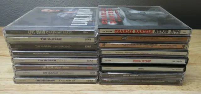 15 CD Lot Country Music Tim McGraw Aldean James Taylor Luke Bryan Jim Croce Hank