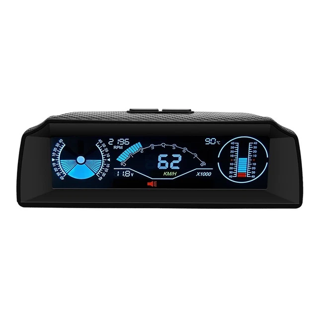 Digital Car Gauge with Vehicle Roll Angle Display and Automatic Fault Clearing