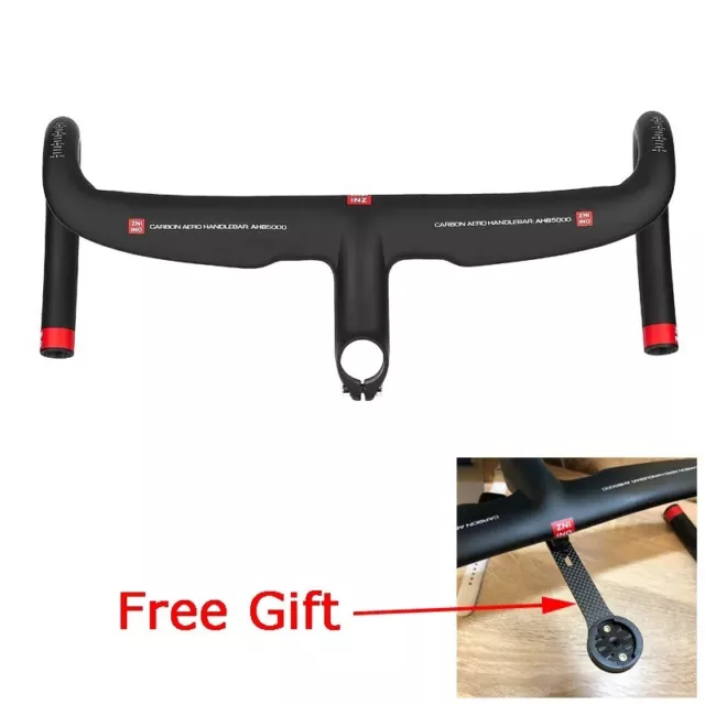 Black Full Carbon Fiber Integrated Road Bicycle Handlebar With Stem 400/440mm