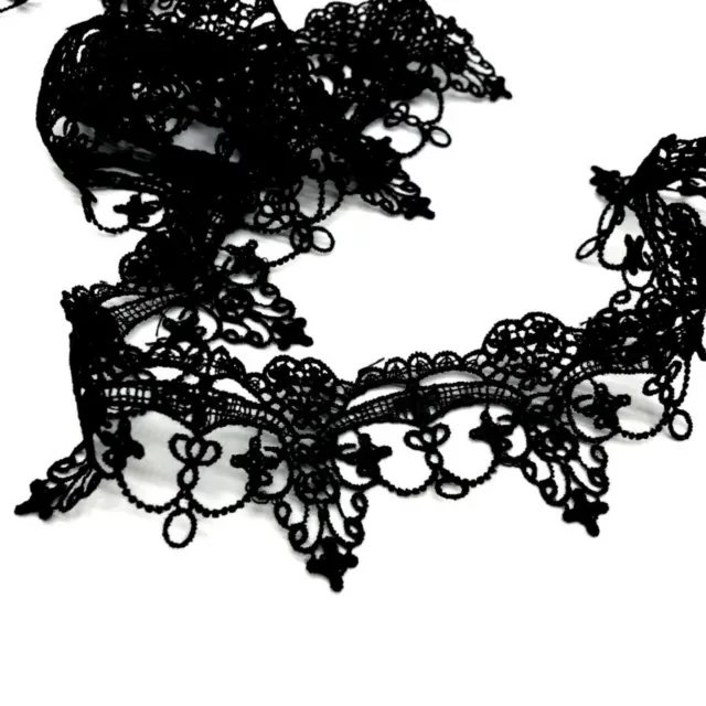 Gothic Art Deco Fine Delicate Embroidered LACE TRIM Sewing Ribbon Craft Dress C3