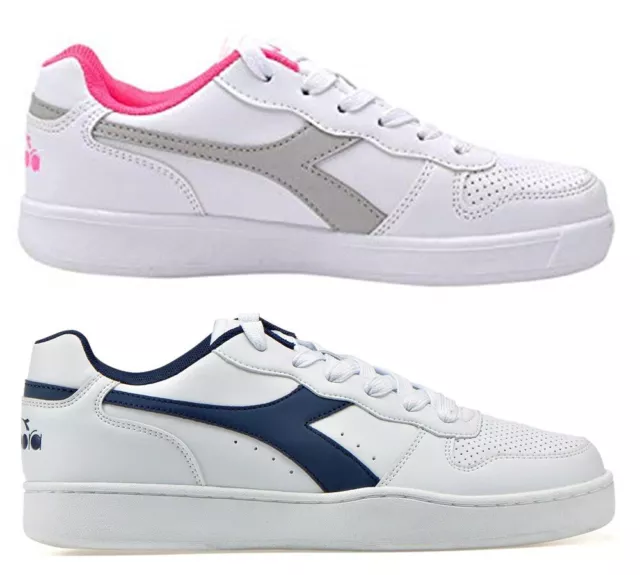 DIADORA PLAYGROUND GS scarpe donna stan sportive smith sneakers pelle bianco