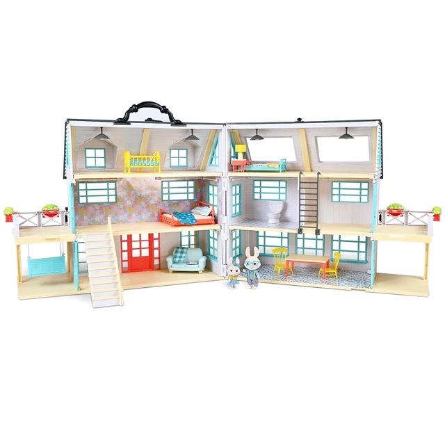 Bee Acres 15 inch Tall Buzzby Farmhouse, 51 Piece Doll Playset, Ages 3+