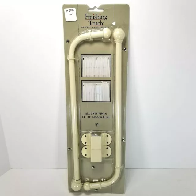 FINISHING TOUCH Adjustable Swing Arm Rod - Adjusts From 14" - 24" CREAM color