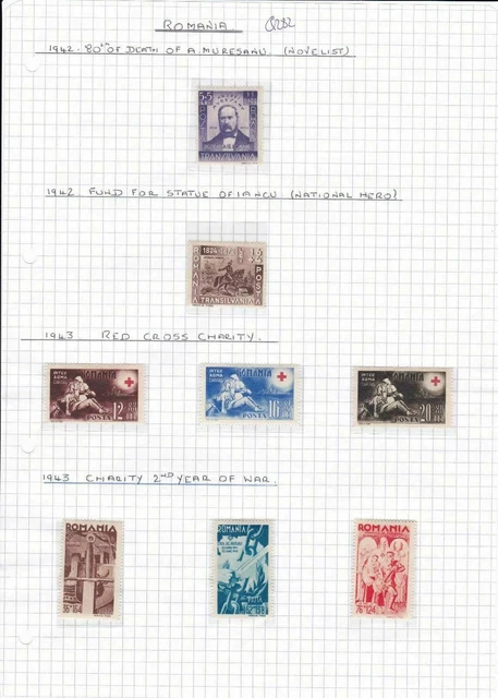 Romania 1942 Red Cross  Mounted Mint Stamps   Ref 5122