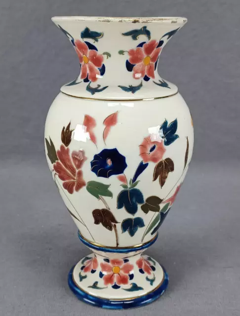 Late 19th Century Adolf Raschka Nesselsdorf Hand Painted Floral Faience Vase