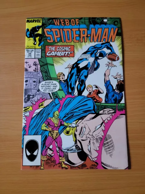Web of Spider-Man #34 Direct Market Edition ~ NEAR MINT NM ~ 1988 Marvel Comics