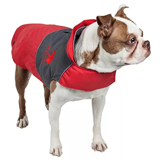 Touchdog Lightening-Shield Waterproof 2-in-1 Convertible Dog Jacket w/ Blackshar