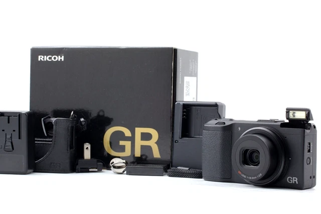 MINT in Box Case Strap/ RICOH GR 16.2 MP Digital Compact Camera Black From JAPAN