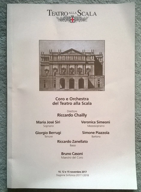 Teatro Alla Scala Messa Per Rossini Chailly Libretto 2017 Siri Berrugi Piazzola