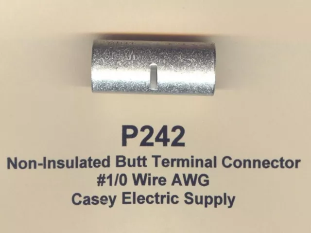 5 Non Insulated BUTT Terminals Connectors Uninsulated #1/0 Wire Gauge  MOLEX