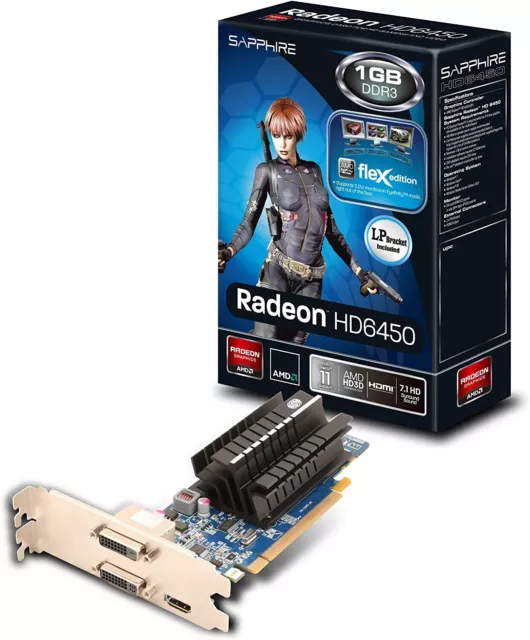 Sapphire AMD Radeon HD 6450 FLEX 1GB DDR3 Desktop Grafikkarte