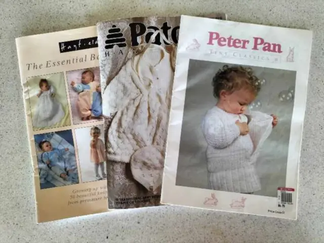 3 x BABY KNITTING PATTERNS - PETER PAN, HAYFIELD, PATONS