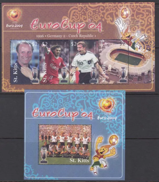 ST KITTS : 2004 European Football Championship M.Sheet(2)  SGMS766 MNH