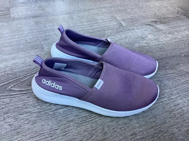 Adidas Cloudfoam Lite Racer Womens Size 7.5 Shoes Purple White Slip On FX3305