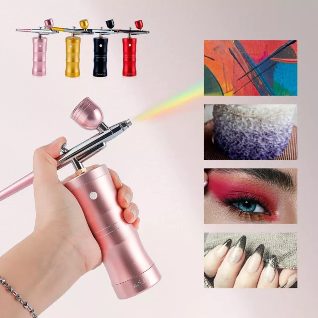 0.4mm Airbrush Kompressor Set Mini Nail Art Tattoo Kuchen Farbe Spritzpistole DE 2