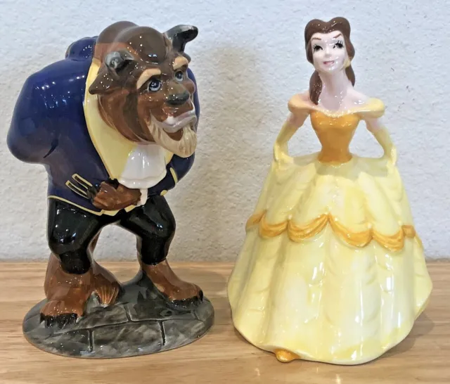 Rare Htf Disney Ceramic Belle Beauty And The Beast 6" Figure Figurines