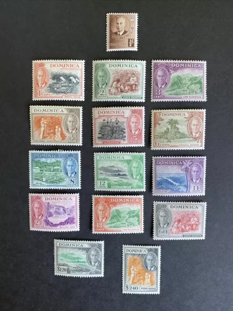 Dominica 1951 Definitive Set Mint With Hinge Remains Or Better.