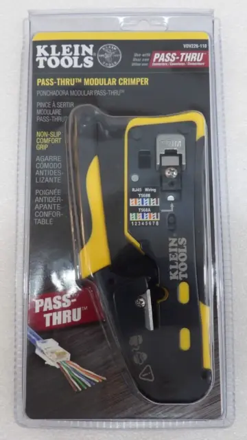 Klein Tools VDV226-110 Pass-Thru Modular Crimper W/Non Slip Comfort Grip