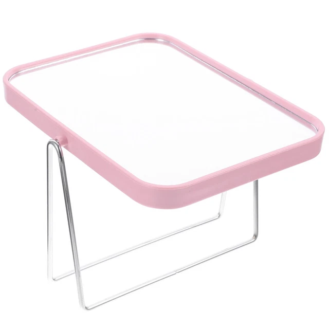 Espejo cuadrado de escritorio soporte de metal decoración estética PP plástico